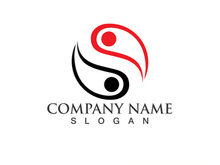 Yin And yang symbol nature water logo