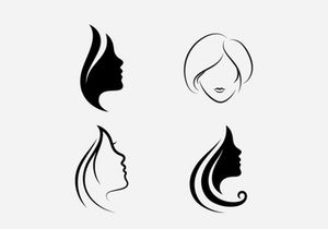 Hair woman and face logo and symbols