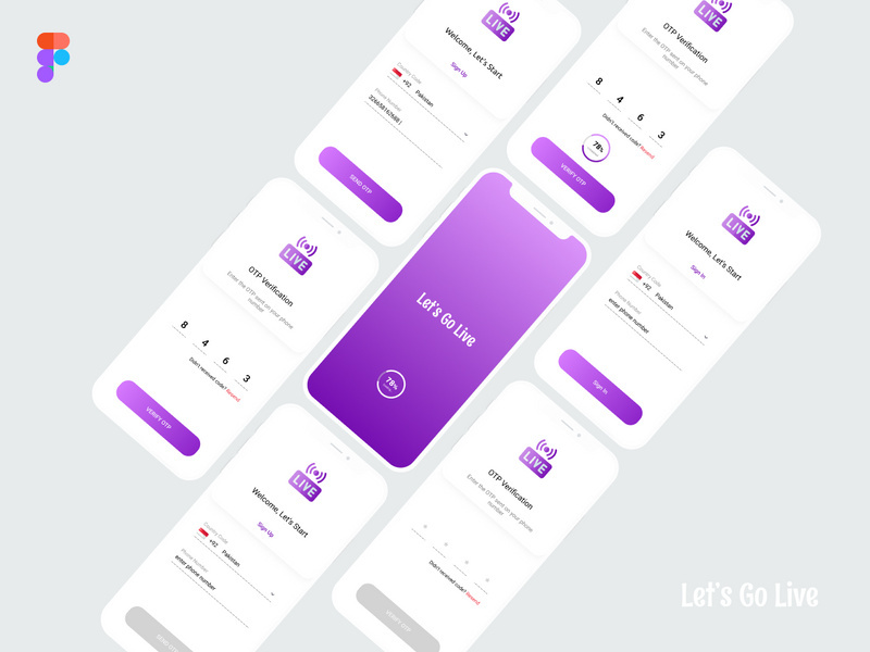 Let's Go Live App Screens Design - 1