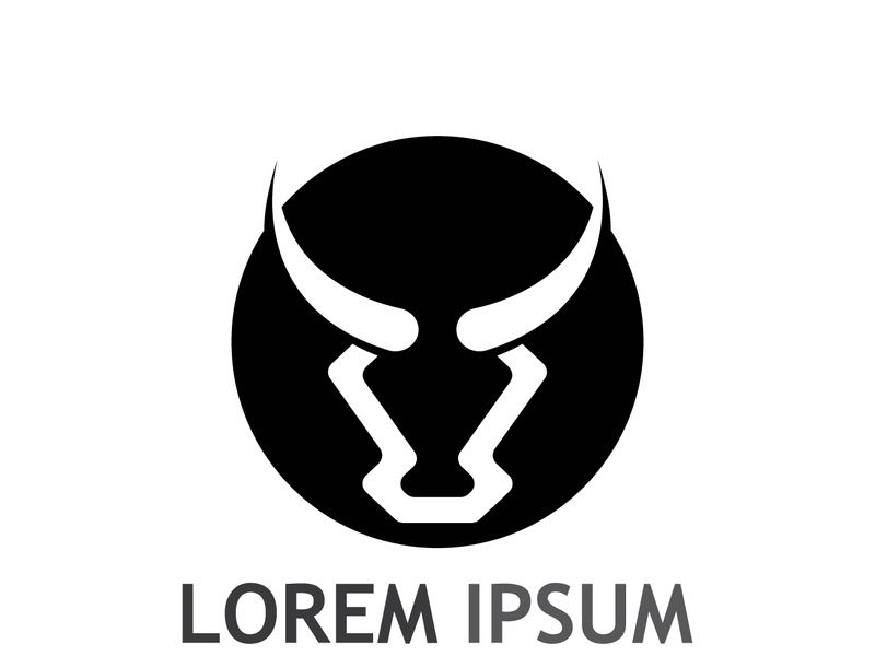Vintage bull head horns logo