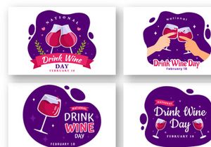 13 National Drink Wine Day Illustration