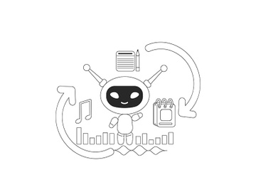 Personal smart assistant bot thin line concept vector illustration preview picture