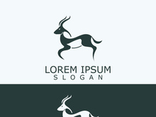 Antelope animal logo icon design animal simple illustration