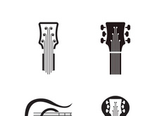 Guitar logo design icon and symbol vector inspiration