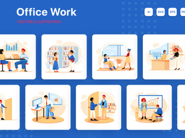 M229_Office Work Illustrations preview picture
