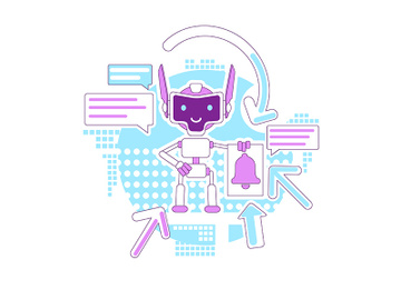 Notification bot thin line concept vector illustration preview picture