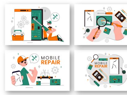 10 Mobile Repair Service Illustration