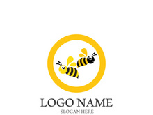 Bee logo vector icon illustration design