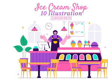 10 Ice Cream Store Illustration preview picture