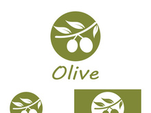 Branched olive fruit logo with creative idea.