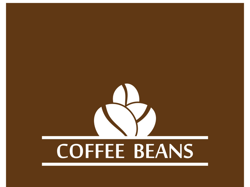 Coffee bean logo for cafe, business, label.