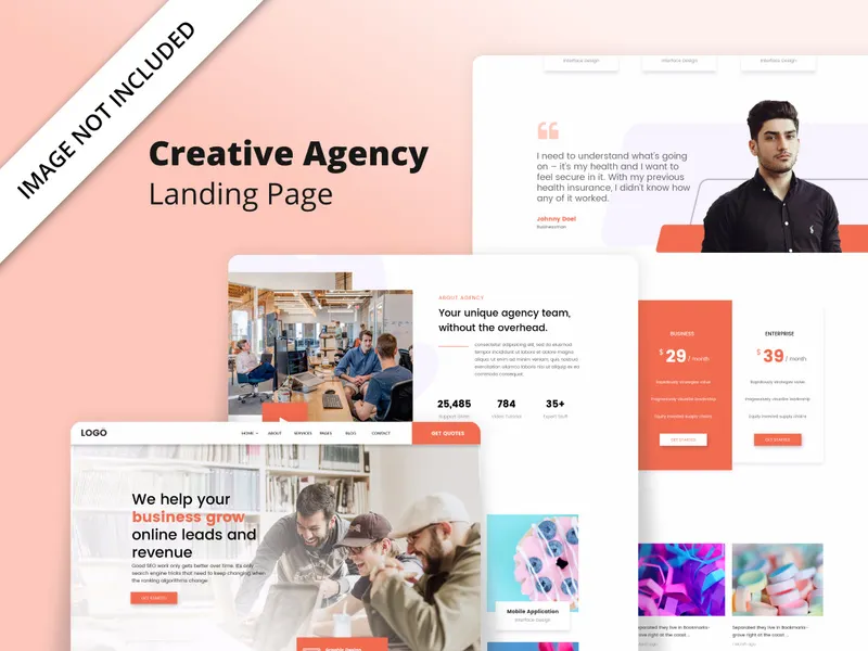 Creative agency landing page template