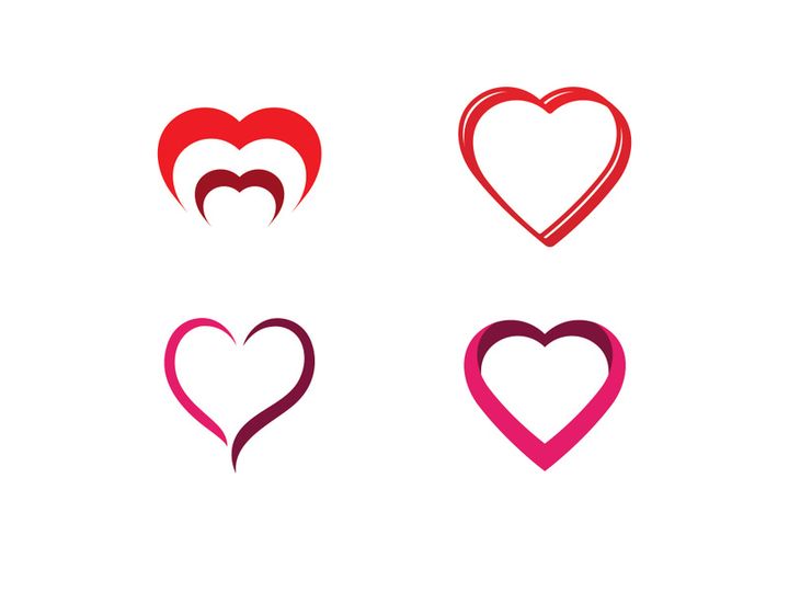 Love heart logo and symbol vector