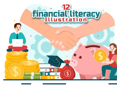 12 Financial Literacy Webinar Vector Illustration