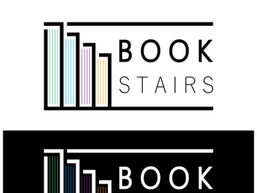 book stairs logo, or library for bookstores, book companies, publishers, encyclopedias, libraries, education, digital books, vectors preview picture