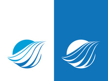 Wave beach vector illustration design logo