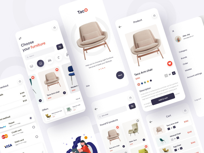 Furniture e-commerce Mobile Application design