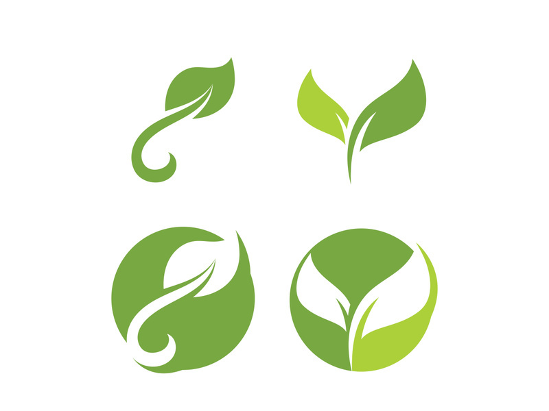 Vegan leaf green eco logo nature