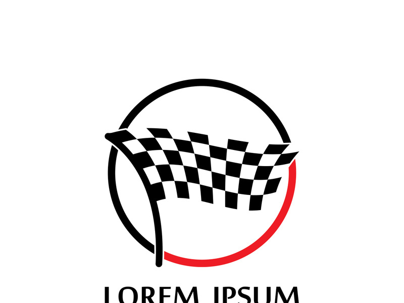 Creative and modern racing flag logo design.