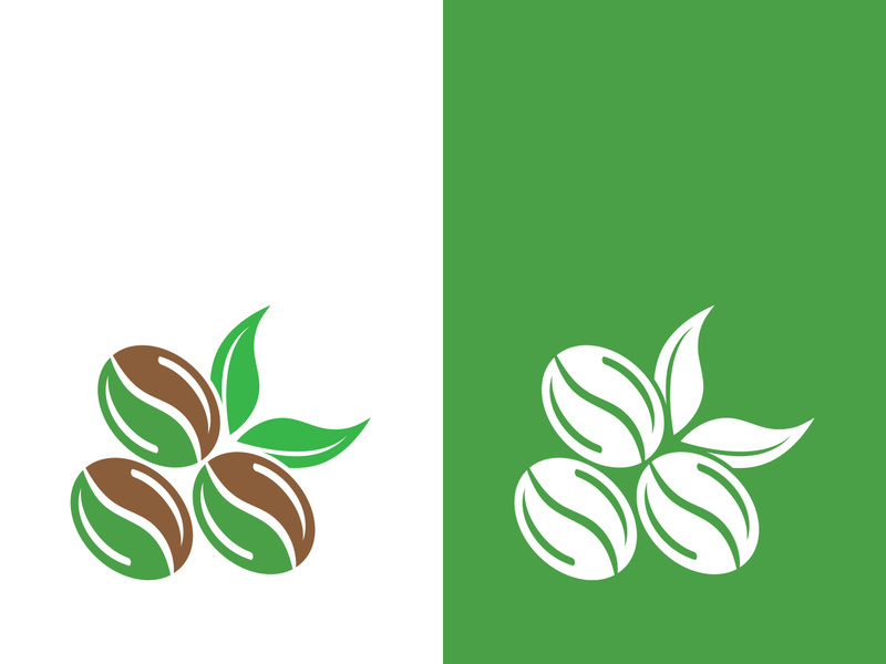 Coffee bean icon vector illustration template