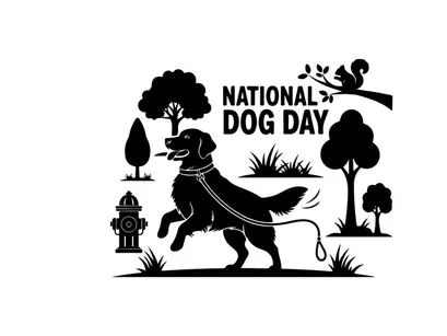 Ilustrasi vektor desain rata hari nasional anjing