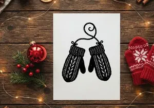 Stylish Christmas mittens with knitted design for winter warmth