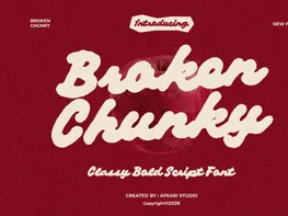 Imagen de vista previa de Broken Chunky - Classy Bold Script Font