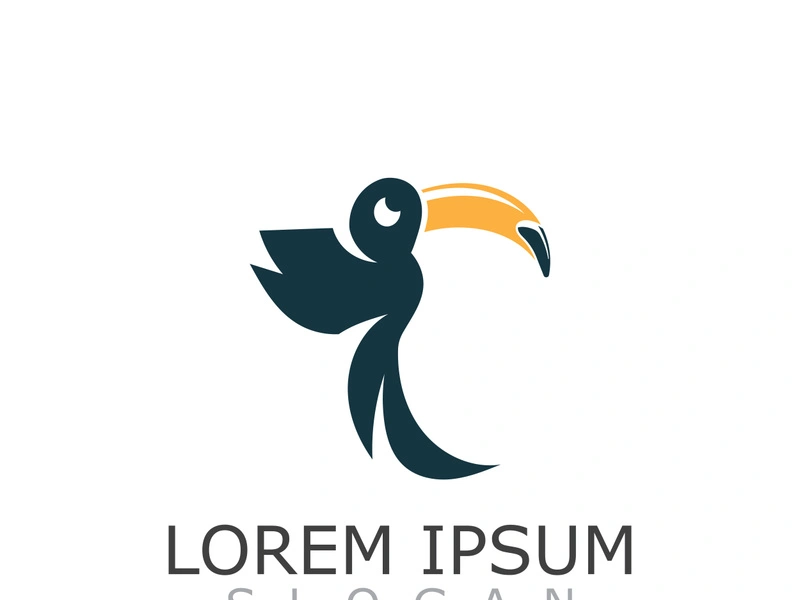 Toucan simple logo design image bird vector illustration