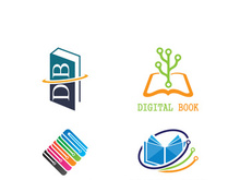 Digital book logo technology vector icon design