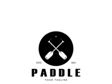 simple paddle logo,design for surfing,rafting,canoe,boat,surfing and rowing equipment business,vector
