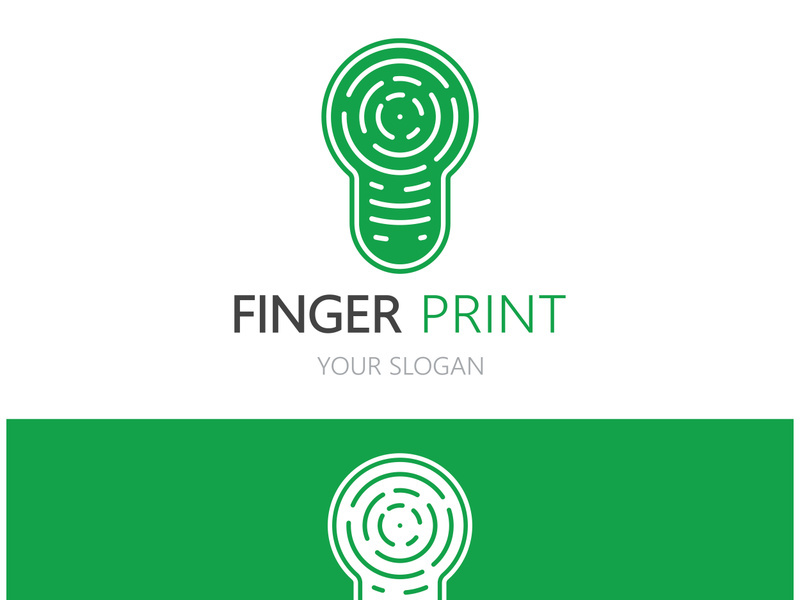 simple flat fingerprint logo,for security,identification,badge,emblem,business card,digital,vector