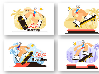 10 Extreme Skateboarding Tricks Illustration