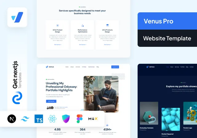 Venus Free Next.js Website Template