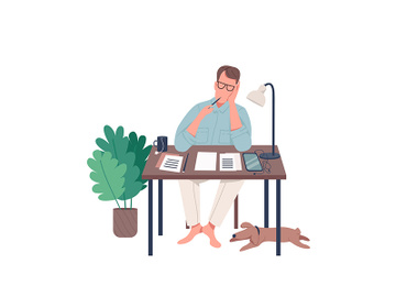 Freelance journalist flat color vector faceless character preview picture