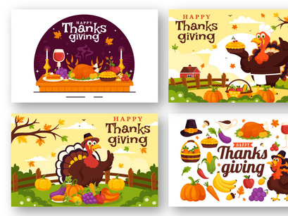 13 Happy Thanksgiving Day Illustration