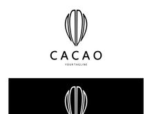 cocoa logo,cocoa bean,cocoa tree,cocoa branches and leaves,chocolate mix on white background,vintage,modern,simple,minimalist icon illustration template design vector