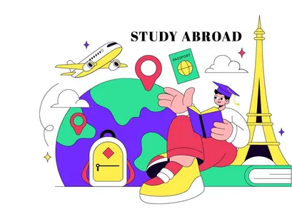 10 Study Abroad Vector Illustration