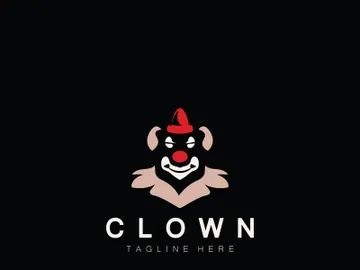 Clown head face logo jester minimalist joker design preview picture