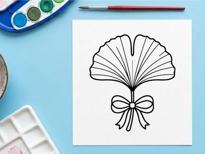 Elegant fan with bow for traditional celebrations. Decorative accessory for cultural events and festive occasions.