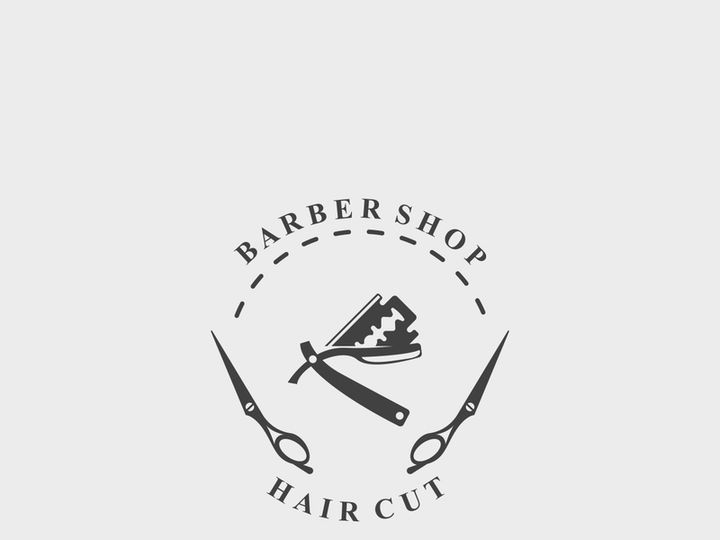 Barber shop logo with cool hair and shaving styles for product, business and shop template