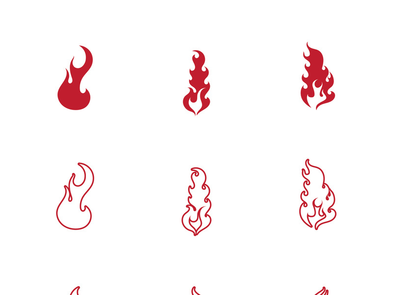 Fire flame logo vector illustration desig