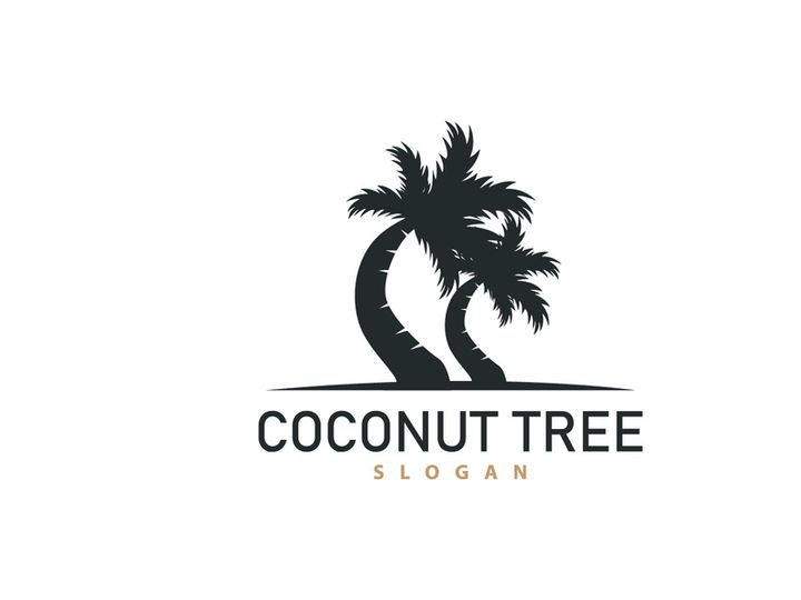 Coconut Tree Logo, Palm Tree Plant Vector