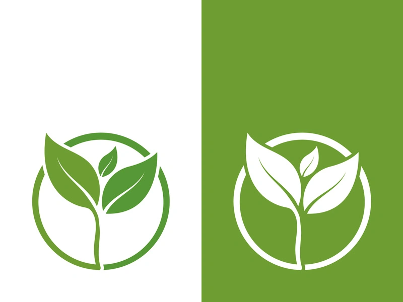 Logos of green tree leaf ecology nature element vector