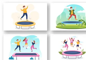 12 Trampoline Sport Illustration