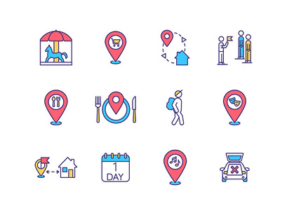 Tourism and travel icons bundle