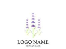 Fresh lavender flower logo vector flat design