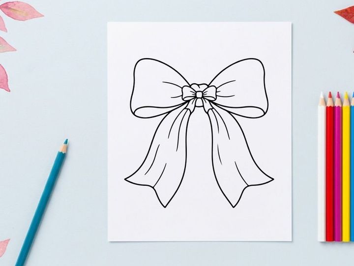 Hand drawn Christmas gift bow illustration isolated on white background