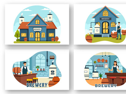 9 Beer Brewery Illustration