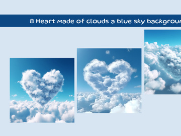 Heart made of clouds a blue sky background preview picture