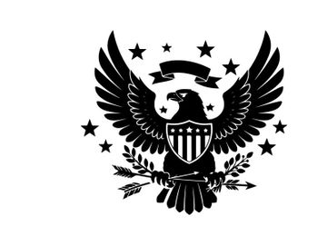 American eagle silhouette with stars and shield emblem preview picture